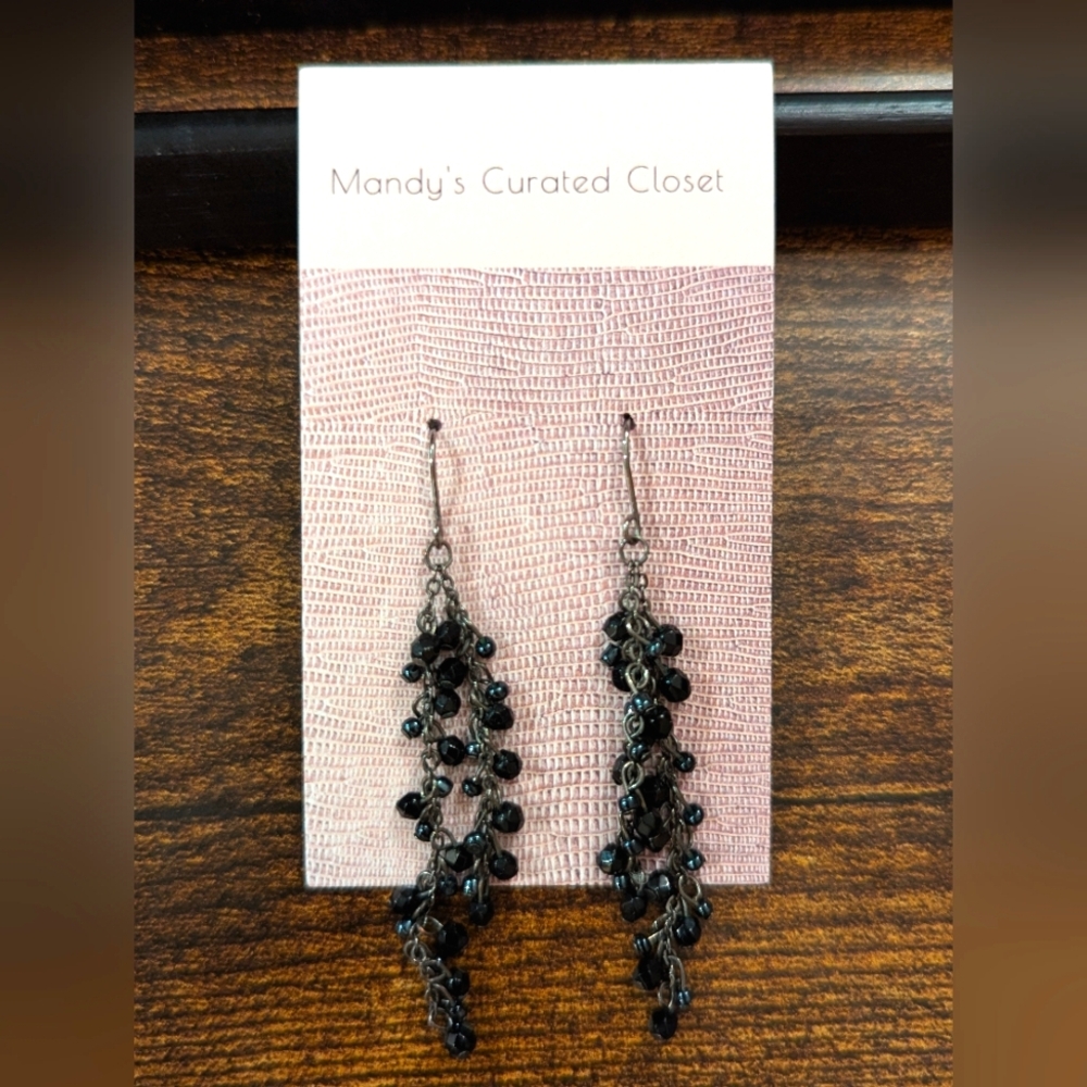 WHBM Black Beaded Earrings